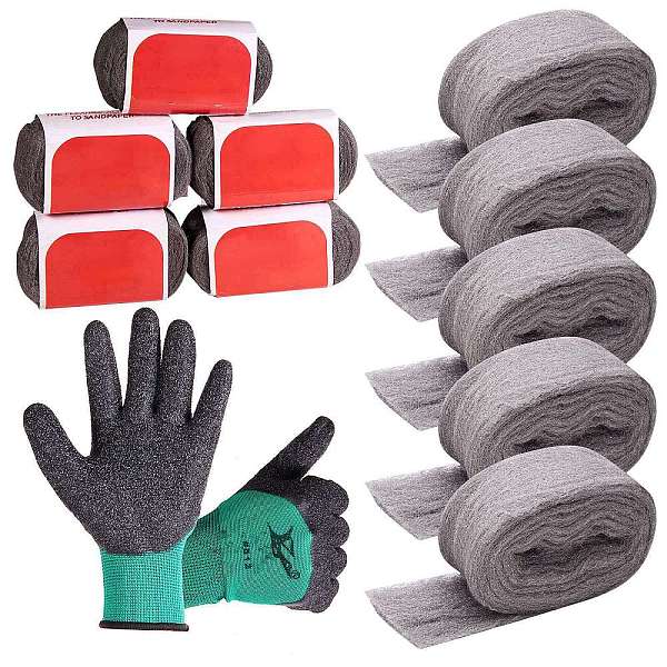 

PandaHall 1 Pair Cut Resistant Gloves, Latex Sandy Coated Work Gloves, with 5 Bundle Polished Steel Wire, Turquoise, 100mm, 2m/bundle Fibre..., Green
