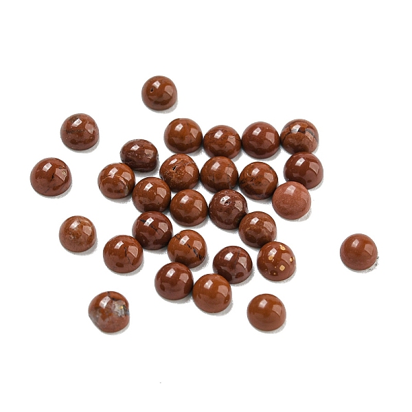 

PandaHall Natural Red Jasper Cabochons, Half Round, 3x1.5mm Red Jasper Half Round