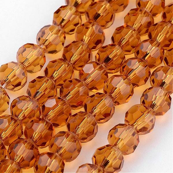

PandaHall Transparent Glass Bead Strands, Imitate Austrian Crystal, Faceted(32 Facets), Round, Goldenrod, 4mm, Hole: 1mm, about..., Gold