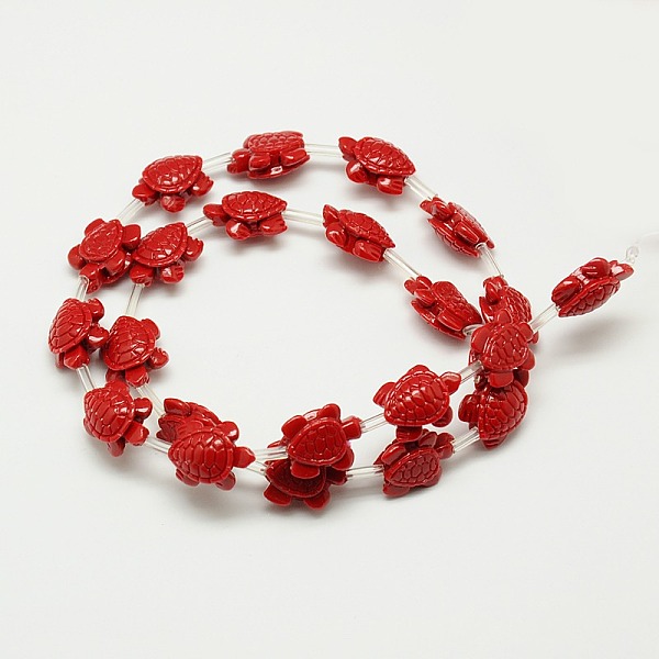 

PandaHall Synthetic Coral Beads Strands, Dyed, Tortoise, Red, 15x12x7mm, Hole: 2mm, about 22pcs/strand, 11.5 inch Synthetic Coral Tortoise...