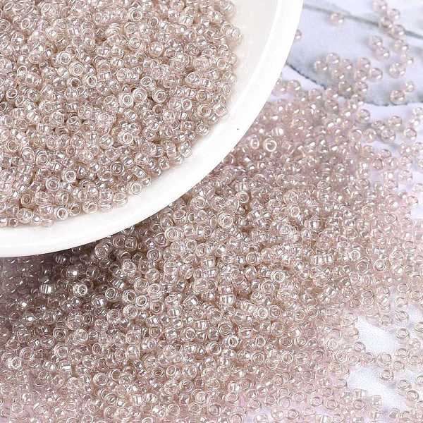 PandaHall MIYUKI Round Rocailles Beads, Japanese Seed Beads, 15/0, (RR3502) Transparent Tan Luster, 1.5mm, Hole: 0.7mm, about 5555pcs/10g...
