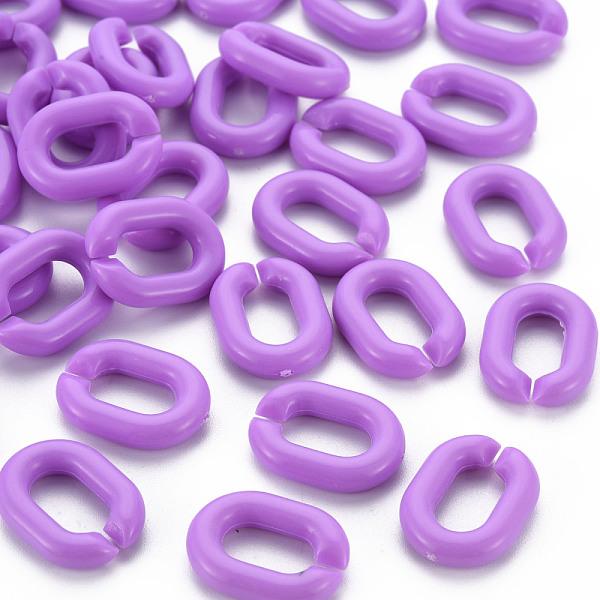 

PandaHall Opaque Acrylic Linking Rings, Quick Link Connectors, For Jewelry Chains Making, Frosted, Oval, Dark Orchid, 19.5x15x5mm, Inner...