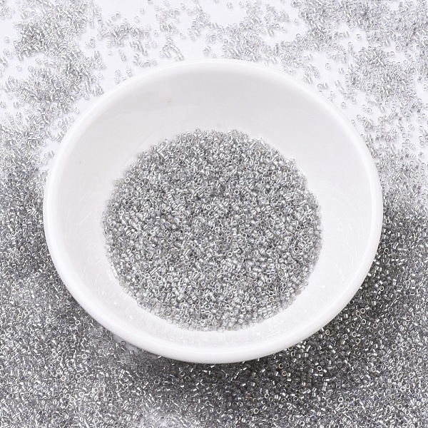 

PandaHall MIYUKI Delica Beads, Cylinder, Japanese Seed Beads, 11/0, (DB0114) Transparent Silver Gray Gold Luster, 1.3x1.6mm, Hole: 0.8mm...