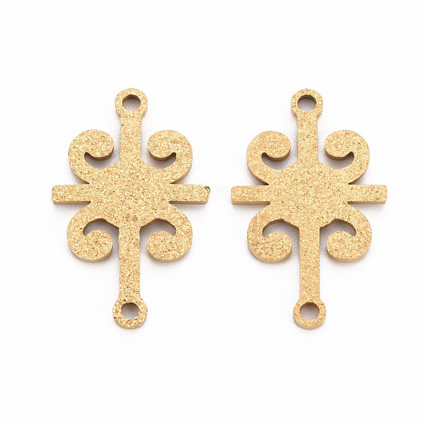 

PandaHall 201 Stainless Steel Link Connectors, Textured, Laser Cut, Flower, Golden, 22x13.5x1mm, Hole: 1.6mm 201 Stainless Steel Flower