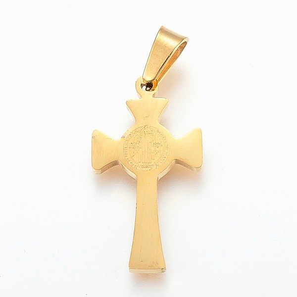 

PandaHall 304 Stainless Steel Pendants, Cross, CssmlNdsmd Cross God Father Religious Christianity Pendant, Golden, 25x13.5x2mm, Hole: 4x7mm...