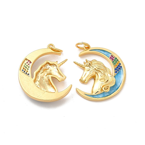 

PandaHall Rack Plating Brass Micro Pave Cubic Zirconia Pendants, with Jump Rings & Enamel, Long-Lasting Plated, Lead Free & Cadmium Free...