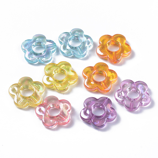 

PandaHall Transparent Acrylic Bead Frames, AB Color Plated, Flower, Mixed Color, 18x18.5x4mm, Hole: 1.6mm, about 710pcs/500g Acrylic Flower..., Multicolor
