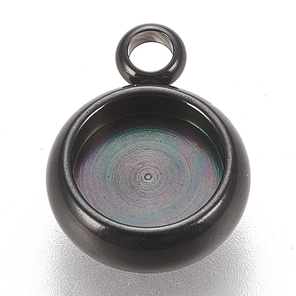 

PandaHall 304 Stainless Steel Pendant Cabochon Settings, Lace Edge Bezel Cups, Flat Round, Electrophoresis Black, Tray: 6mm, 11x8.5x3mm...