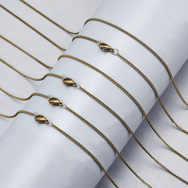 

PandaHall DIY Chain Necklaces & Bracelets Making Kits, Including Brass Curb Chains & Open Jump Rings, Zinc Alloy Lobster Claw Clasps...