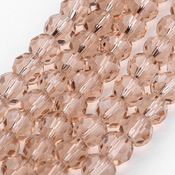 

PandaHall Transparent Glass Bead Strands, Imitate Austrian Crystal, Faceted(32 Facets), Round, Moccasin, 10mm, Hole: 1mm, about..., Orange
