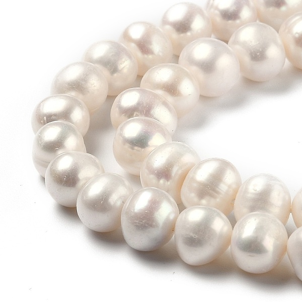 

PandaHall Natural Cultured Freshwater Pearl Beads Strands, Round, Bisque, 8~10.5mm, Hole: 0.7mm, about 43pcs/strand, 14.06 inch(35.7cm)..., Orange