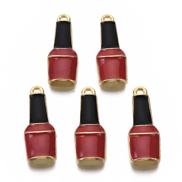 

PandaHall Alloy Enamel Pendants, Light Gold, Cadmium Free & Nickel Free & Lead Free, Bottle, Dark Red, 26x9.5x3.5mm, Hole: 1.6mm...
