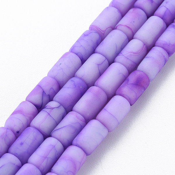 

PandaHall Opaque Baking Painted Crackle Glass Beads Strands, Frosted, Column, Dark Orchid, 7.5x4.5mm, Hole: 1mm, about 49pcs/strand, 18.31...