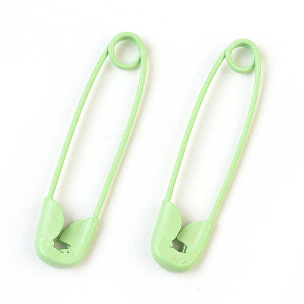 

PandaHall Iron Safety Pins, Pale Green, 30x7x2mm, Pin: 0.7mm Iron Green