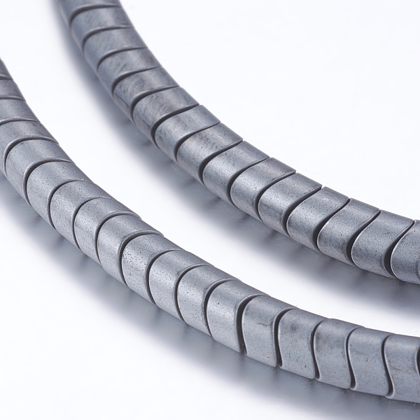 

PandaHall Non-magnetic Synthetic Hematite Beads Strands, Frosted, Wave Shape, 4x3mm, Hole: 1mm, about 78pcs/strand, 15.7 inch(40cm)...