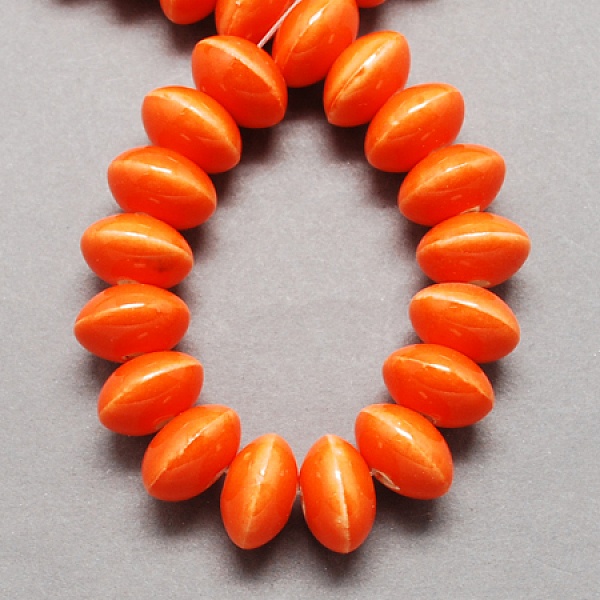 PandaHall Handmade Porcelain Beads, Bright Glazed Porcelain, Rondelle, Orange Red, 15x10mm, Hole: 4mm Porcelain Rondelle Red