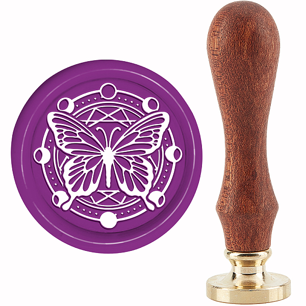 

PandaHall CRASPIRE Butterfly Wax Seal Stamp Magic Circle Sealing Wax Stamp 30mm/1.18inch Removable Brass Head Sealing Stamp with Wooden...