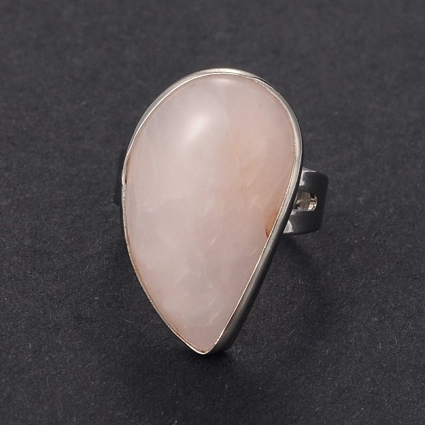 

PandaHall Adjustable Gemstone Brass Rings, Rose Quartz, 19mm Rose Quartz