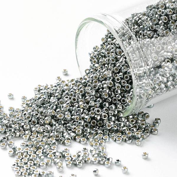 

PandaHall TOHO Round Seed Beads, Japanese Seed Beads, (PF565) PermaFinish Silver Grey Metallic, 15/0, 1.5mm, Hole: 0.6mm, about 3000pcs/10g..., Gray