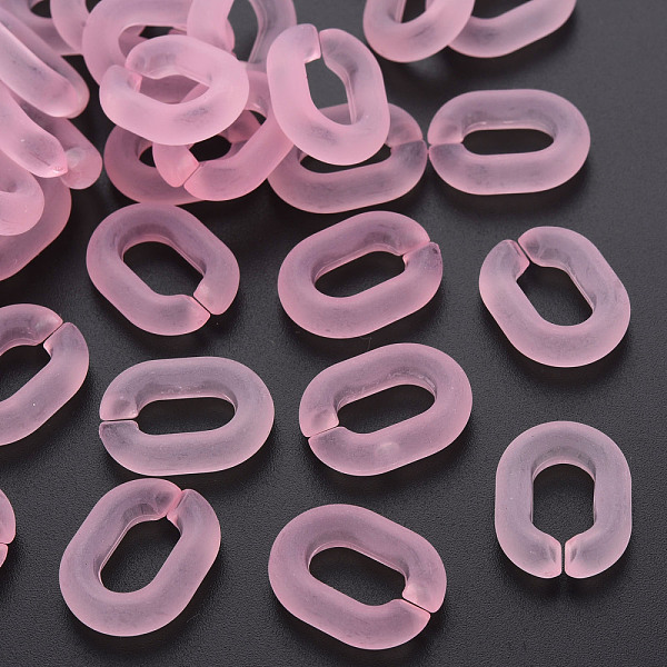 

PandaHall Transparent Acrylic Linking Rings, Quick Link Connectors, Frosted, Oval, Pink, 19.5x15x5mm, Inner Diameter: 6x11 mm Acrylic Oval...