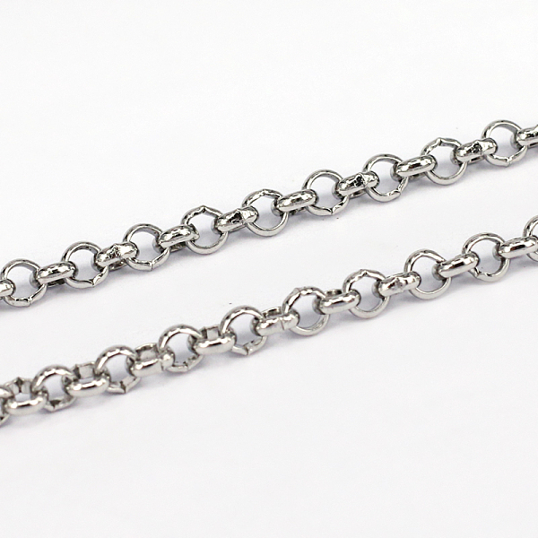 

PandaHall 304 Stainless Steel Rolo Chains, Belcher Chains, Unwelded, Stainless Steel Color, 3x1mm 304 Stainless Steel