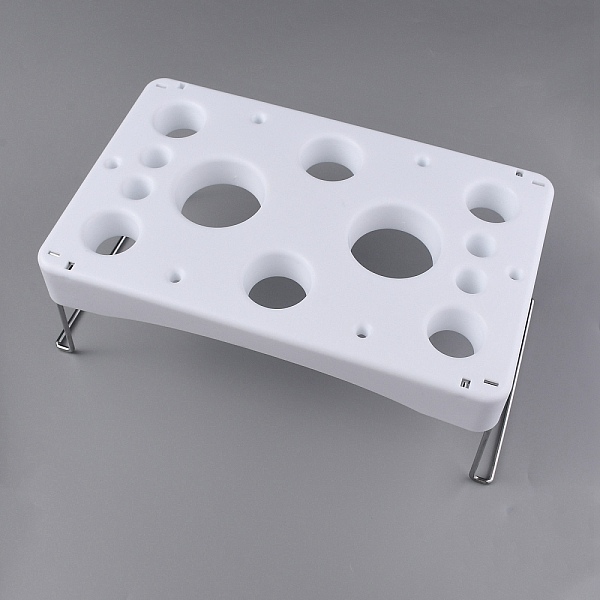 

PandaHall PP Plastic Piping Bag Display Holders, Pastry Bag Storage Organizer Rack, with 430 Stainless Steel Support, Rectangle, White...