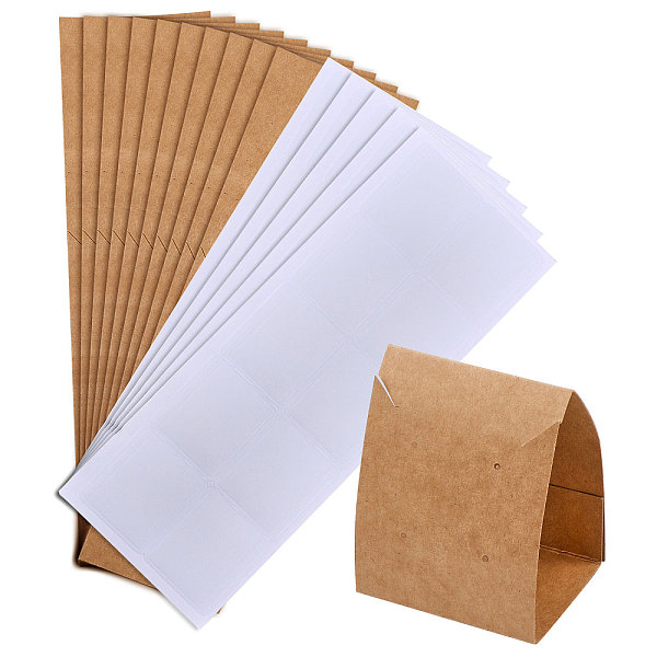 

PandaHall Globleland 60Pcs Rectangle Foldable Cardboard Necklace Display Cards, with 10 Sheets PE Necklace Chain Adhesive Pouches, BurlyWood..., Orange