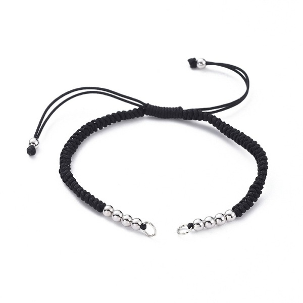 

PandaHall Adjustable Nylon Thread Bracelet Making, with Brass Beads and Iron Jump Rings, Black, 6-7/8 inch~131/4 inch(17.5~33.5cm) Nylon...