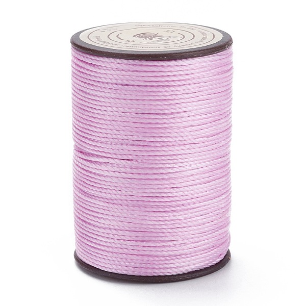 

PandaHall Round Waxed Polyester Thread String, Micro Macrame Cord, Twisted Cord, for Leather Sewing Stitching, Lilac, 0.8mm, about 54.68..., Purple
