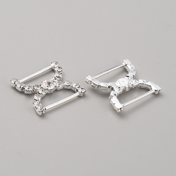 

PandaHall Brass Rhinestone Shoe Decoration, Shoe Buckles for DIY Loafer Shoes, D Shape, Silver, 22x22x4.5mm, Hole: 15x6mm Brass+Rhinestone..., Clear