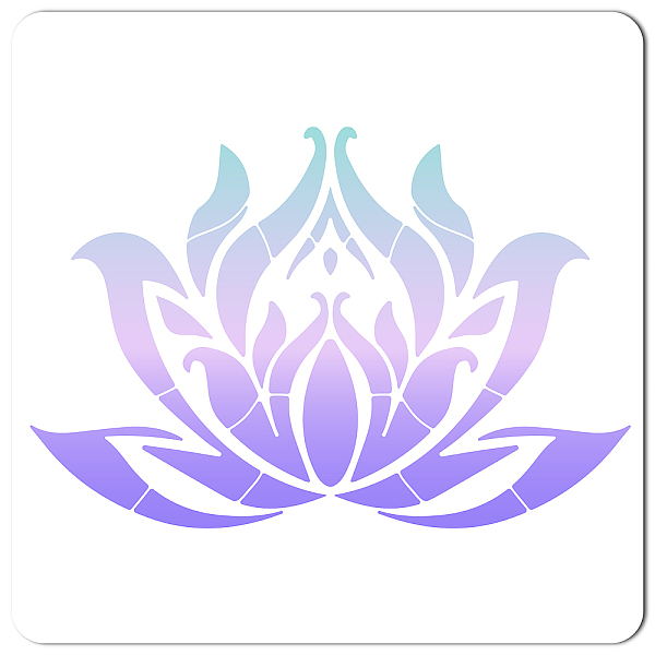 

PandaHall GORGECRAFT 12"X12"Lotus Flower Stencil Mandala Sacred Templates Yoga Reusable Plastic Drawing Painting Stencils Template for..., White