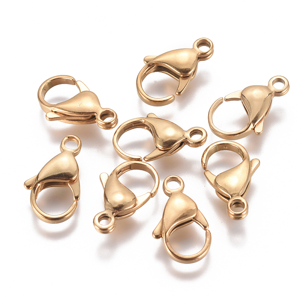 

PandaHall Ion Plating(IP) 304 Stainless Steel Lobster Claw Clasps, Parrot Trigger Clasps, Golden, 19~19.5x11.5x5mm, Hole: 2.5mm 304...