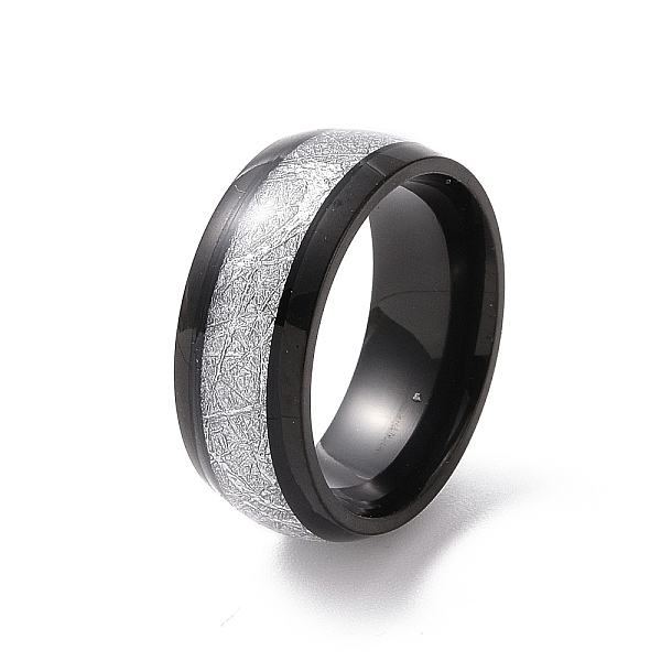 

PandaHall Enamel Texture Flat Band Ring, 201 Stainless Steel Jewelry for Women, Electrophoresis Black, Inner Diameter: 17mm 201 Stainless..., White