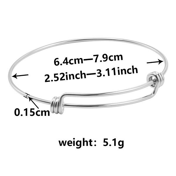 

PandaHall Adjustable Expandable 304 Stainless Steel Bangles for Women Stainless Steel