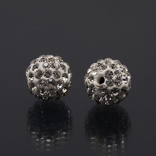 

PandaHall Polymer Clay Rhinestone Beads, Pave Disco Ball Beads, Grade A, Round, PP11, Crystal, PP11(1.7~1.8mm), 8mm, Hole: 1.5mm Polymer..., Clear