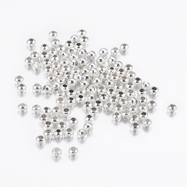 

PandaHall Iron Spacer Beads, Silver Color Plated, 2.5x2mm, Hole: 1.5mm Iron Round
