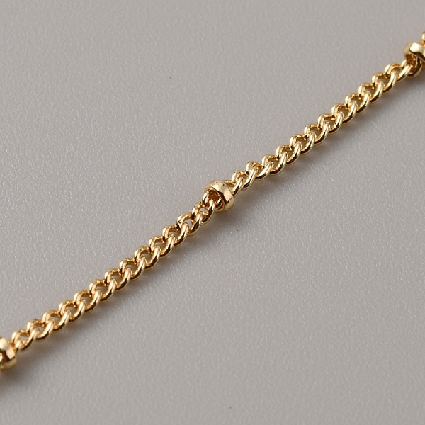 

PandaHall Brass Satellite Chains, Soldered, Real 14K Gold Plated, 2x1.5x1mm, 2mm Brass
