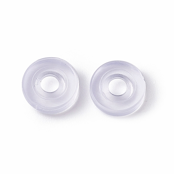 

PandaHall Silicone Clip on Earring Pads, Donut, Clear, 6.5x2mm, Hole: 2mm Silicone Clear