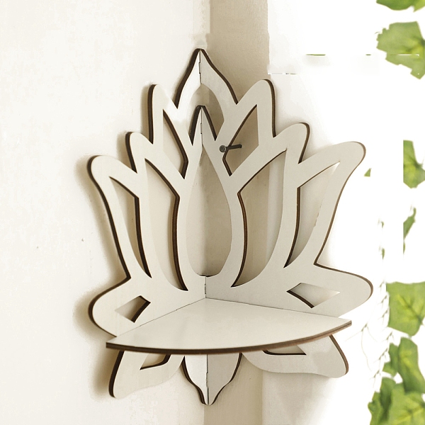 Lotus Wooden Shelf for Crystals