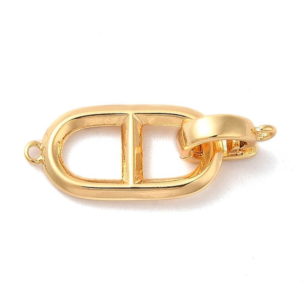 

PandaHall Brass Fold Over Clasps, Oval, Real 18K Gold Plated, Oval: 19.5x10x2mm, Hole: 1mm, Claps: 10x7x2.8mm, Hole: 1.2mm Brass Clear