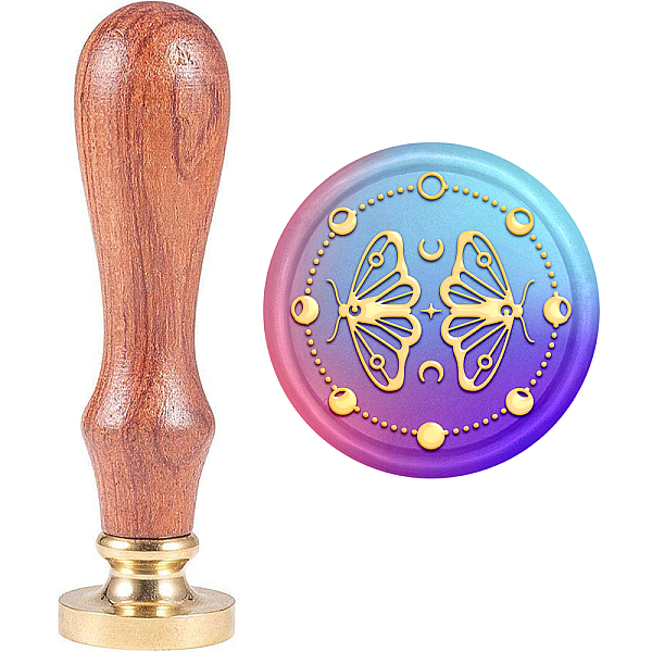 

PandaHall MAYJOYDIY Moth Wax Seal Stamp Butterfly Moon Phases Sealing Wax Stamp 30mm Removable Brass Head for Wedding Invitation, Gift...