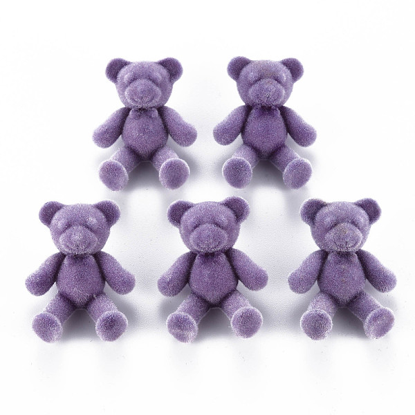 

PandaHall Flocky Acrylic Shank Buttons, Bear, Medium Purple, 38~39x29.5x15mm, Hole: 3mm Acrylic Bear