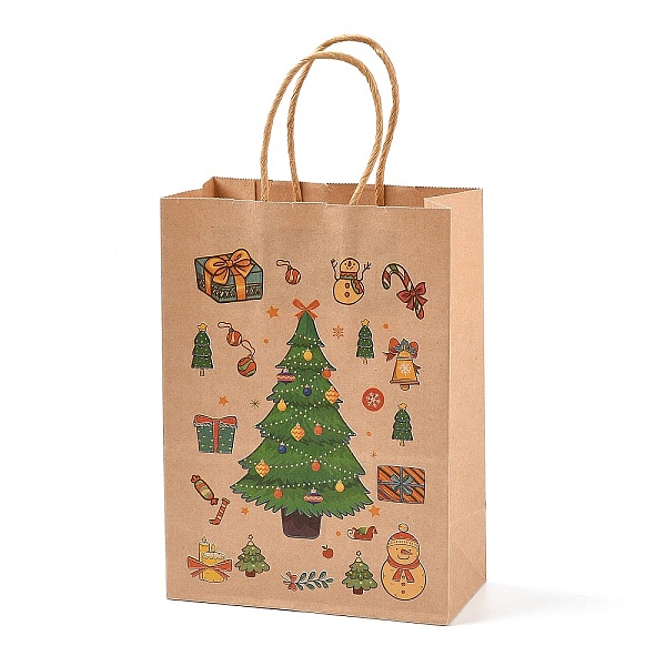 

PandaHall Christmas Theme Printed Kraft Paper Bags with Handles, Rectangle Gift Bags, Shopping Bags, Christmas Tree, 20.7x15x0.8cm Paper...