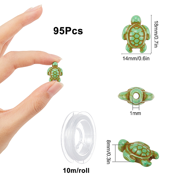 

PandaHall SUNNYCLUE DIY Tortoise Bead Stretch Bracelets Making Kits, Including Dyed Synthetic Turquoise Beads and 10m Beading Elastic Thread...
