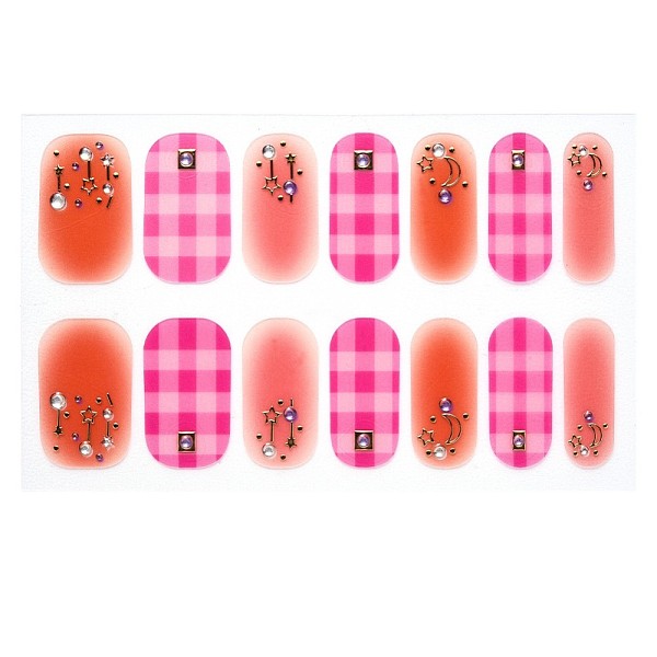 

PandaHall Full Cover Nombre Nail Stickers, Self-Adhesive, for Nail Tips Decorations, Colorful, 24x8mm, 14pcs/sheet Paper Star