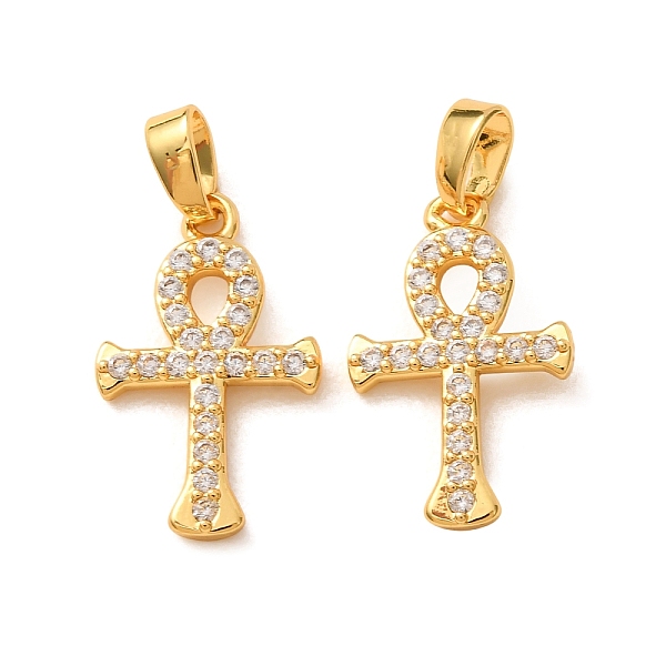 Pendenti in ottone con micro pavé di zirconi cubici trasparenti