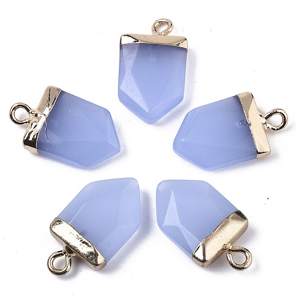 

PandaHall Faceted Glass Pendants, with Light Gold Tone Brass Loops, Arrow, Cornflower Blue, 19x10.5x4.5mm, Hole: 1.8mm Brass+Glass Arrow...