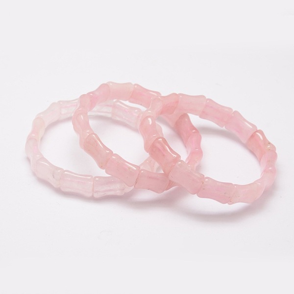 

PandaHall Natural Rose Quartz Beads Stretch Bracelets, Inner Diameter: 2-1/8~2-1/2 inch(5.5~6.2cm) Rose Quartz