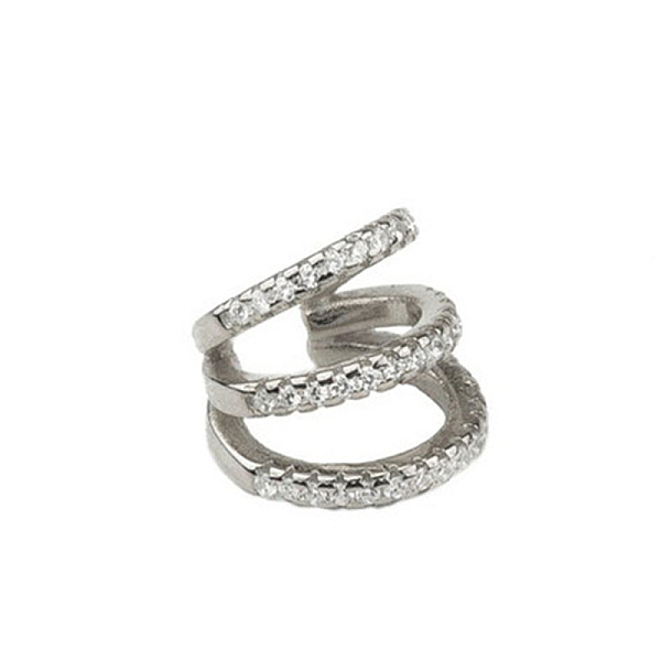 

PandaHall Fashionable Punk Style Triple-layered Ear Clip without Piercing Silver Earrings Sterling Silver