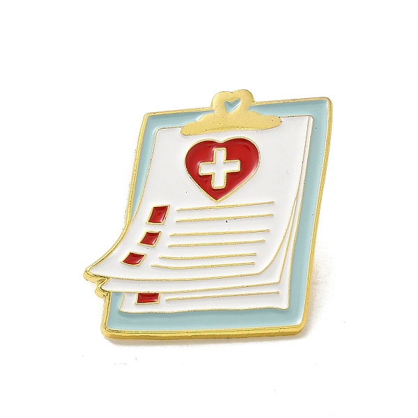 

PandaHall Medical Treatment Theme Baking Paint Black Golden Zinc Alloy Brooches, Case, 27x27.5x1.5mm Alloy Others White